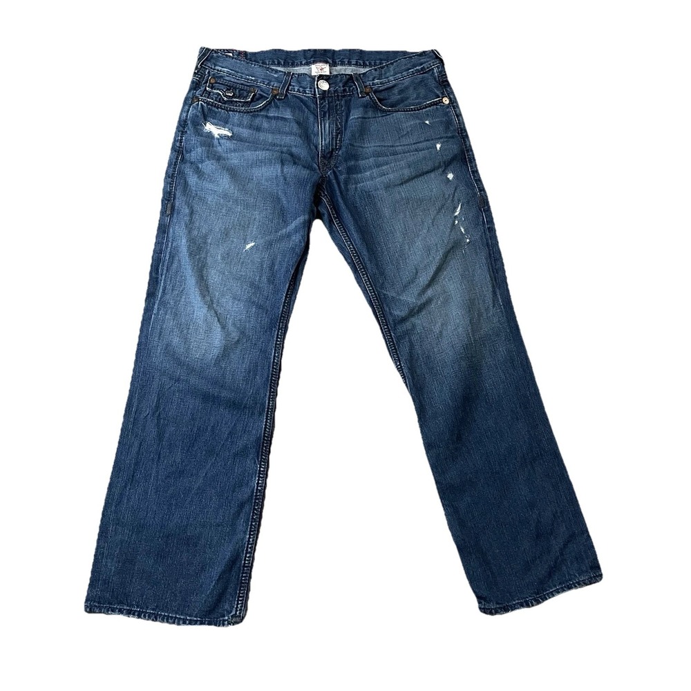 True Religion Jeans Men's 40x33 Billy Big T Straight Thick Stitch USA Y2K
